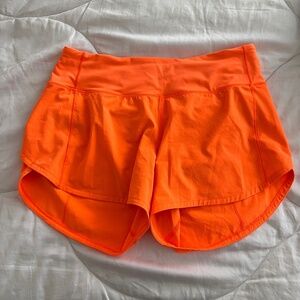 lululemon Speed-Up Short 4" Inseam Size 6 Orange